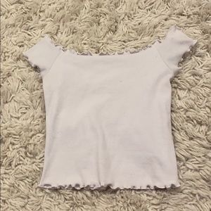 white cropped top
